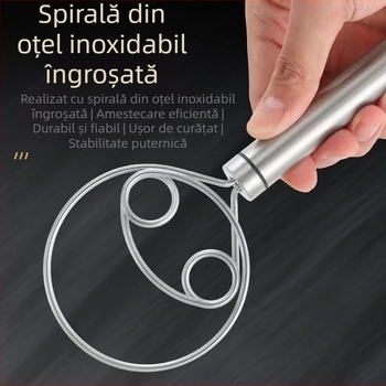 Mixer manual pentru tăiței și artefacte din oțel inoxidabil pentru tăiței, bătător de aluat și instrument pentru artefacte din tăiței, amestecător de pulbere