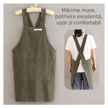 Șorț simplu din pânză, stil nou, bucătărie, gătit, respirabil, rezistent la ulei, talie pentru femei, haine de lucru florale