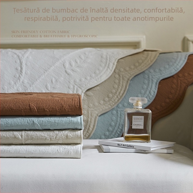 Husă de pernă din bumbac pentru canapea, broderie, stil franțuzesc retro, pentru toate anotimpurile, antialunecare