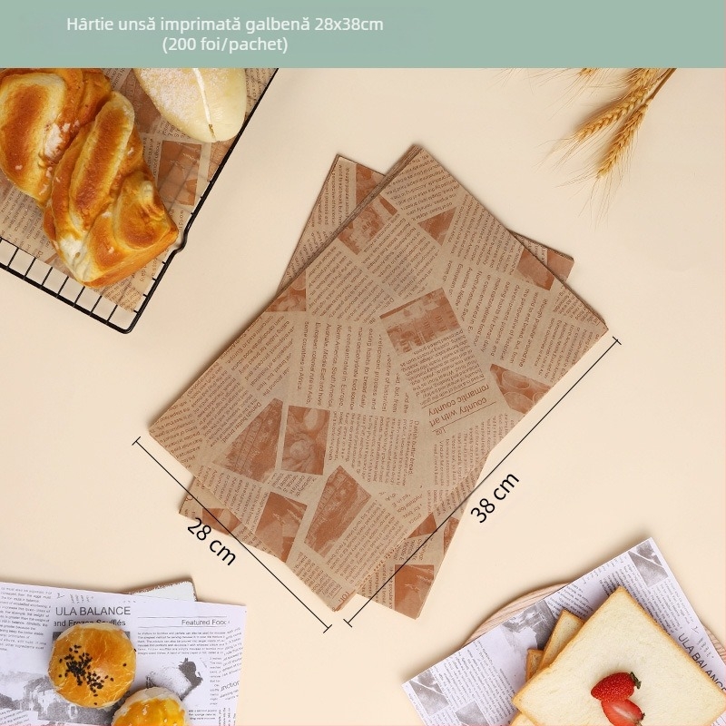 Hârtie de bucătărie pentru copt pâine, hârtie de copt, hârtie de prăjit, hârtie de unică folosință, hârtie pentru sufragerie, hârtie pentru ambalaje, hârtie pentru tort, hârtie pentru mâncare
