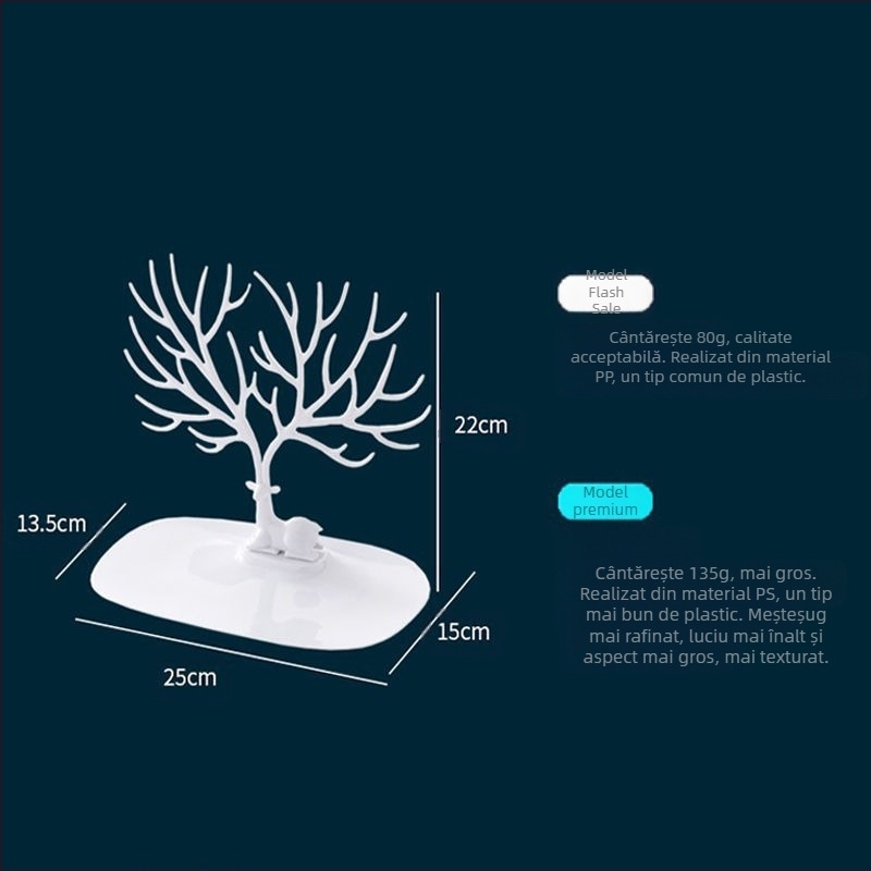 Nou Antler Tree-shaped cercei bijuterii display rack cercei brățară bijuterii depozitare Fawn cuier la modă și accesibil