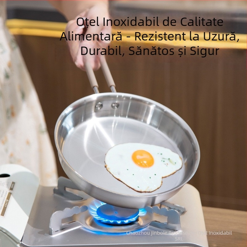 Tigaie din oțel inoxidabil multifuncțională pentru friptură, tigaie pentru ouă prăjite, o singură oală, tigaie de gătit multifuncțională