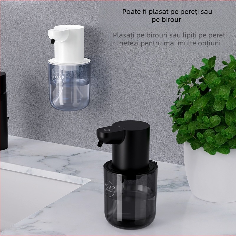 Dezinfectant electric pentru mâini, dozator inteligent de săpun cu inducție, mașină de spălat cu inducție, fără perforare, montată pe perete, telefon 2 în 1