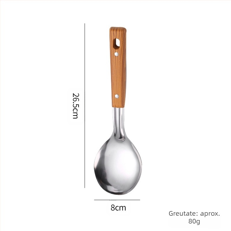 Spatulă din oțel inoxidabil, strecurătoare, lopată de prăjit, scurgere a supei, set complet de ustensile de bucătărie de uz casnic, set de ustensile de bucătărie, lingură, set de cinci piese