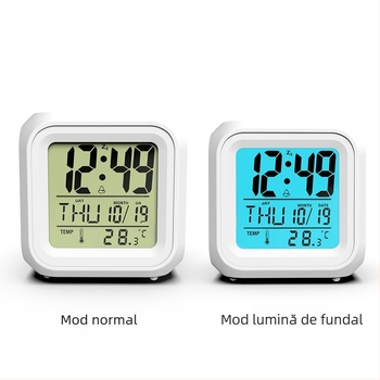 Ceas deșteptător electronic cu LED-uri luminoase, cu funcție de schimbare a culorilor, cu funcție de alarmă ...