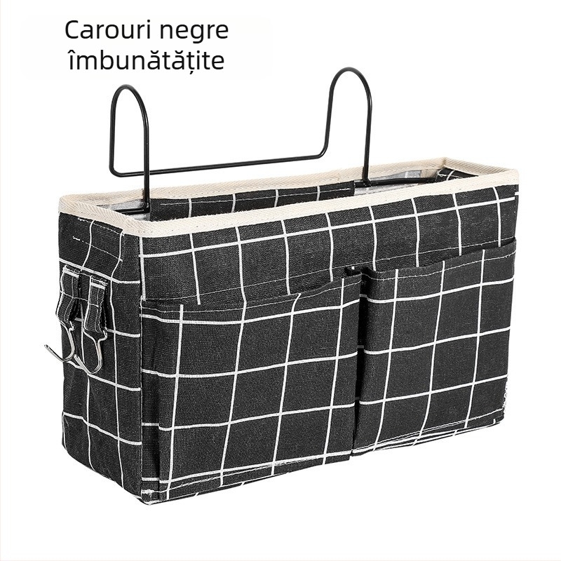 Coș agățat multifuncțional pentru pat, aranjament de depozitare, geantă de dormitor universitar, noptieră, material textil, coș agățat, diverse articole