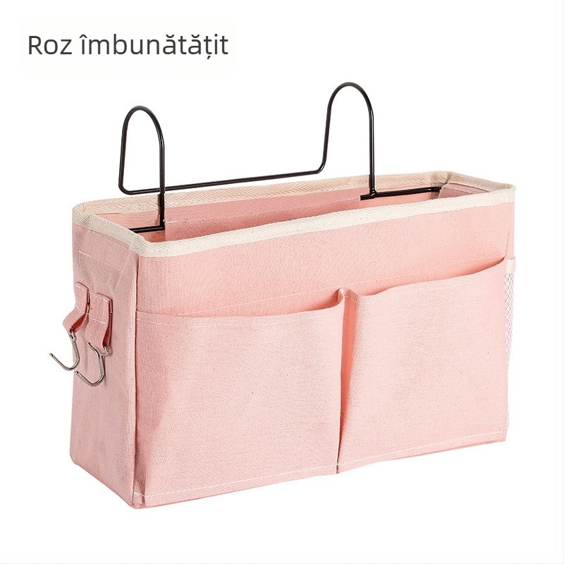 Coș agățat multifuncțional pentru pat, aranjament de depozitare, geantă de dormitor universitar, noptieră, material textil, coș agățat, diverse articole