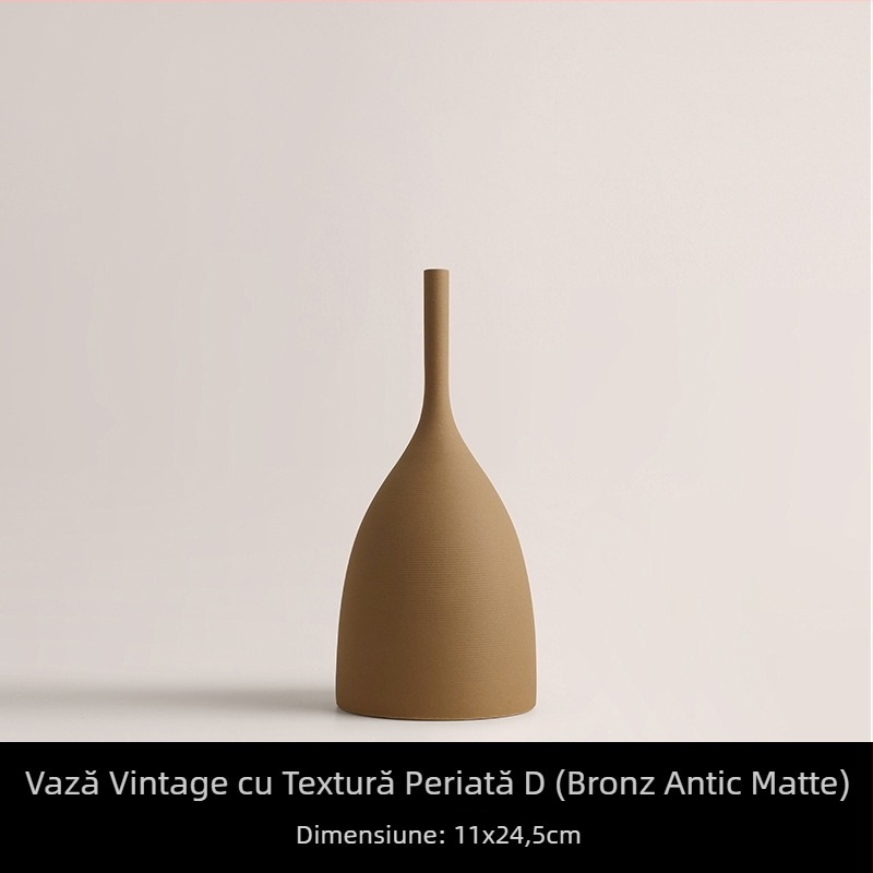 Behanmei Vază ceramică cu textură periată retro europeană și americană, culoare Morandi, uscată, moale, cameră de probă, ornamente nordice