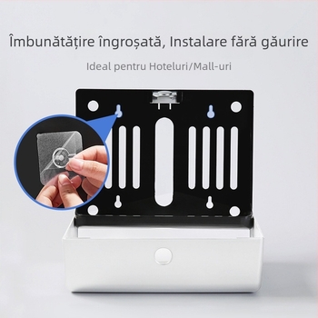 Cutie pentru prosoape de mână, montată pe perete, fără perforații, pentru toaletă hotelieră, comercială, pentru uscarea mâinilor, suport pentru șervețele, impermeabil, pentru bucătărie