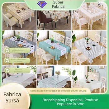 Față de masă din PVC transfrontalieră, anti-opărire, impermeabilă, covoraș de masă în carouri, fără spălare, covoraș de masă pentru dormitor rezistent la ulei și pete, en-gros