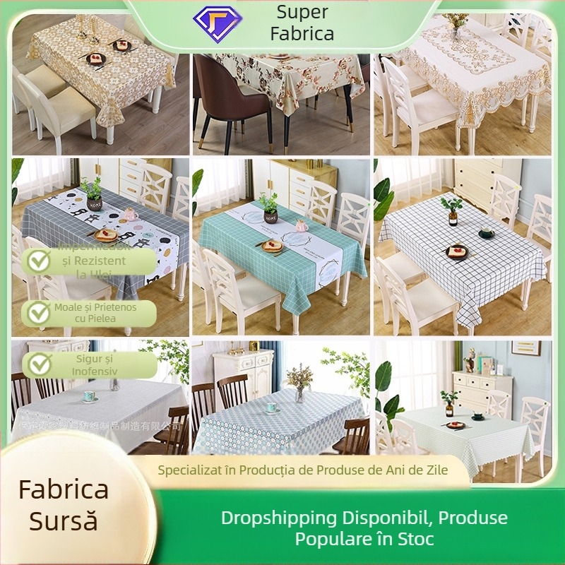 Față de masă din PVC transfrontalieră, anti-opărire, impermeabilă, covoraș de masă în carouri, fără spălare, covoraș de masă pentru dormitor rezistent la ulei și pete, en-gros
