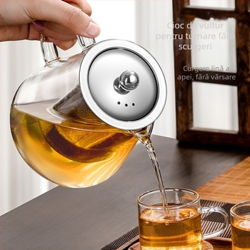 Ceainic din sticlă rezistent la temperaturi înalte, filtru de ceai, ceainic, separare apă, ceainic, set de ceai, potrivit pentru cuptor, ceainic de fierbere cu aragaz electric din ceramică