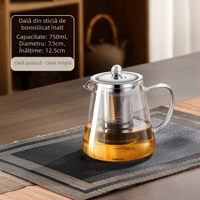 Ceainic din sticlă rezistent la temperaturi înalte, filtru de ceai, ceainic, separare apă, ceainic, set de ceai, potrivit pentru cuptor, ceainic de fierbere cu aragaz electric din ceramică