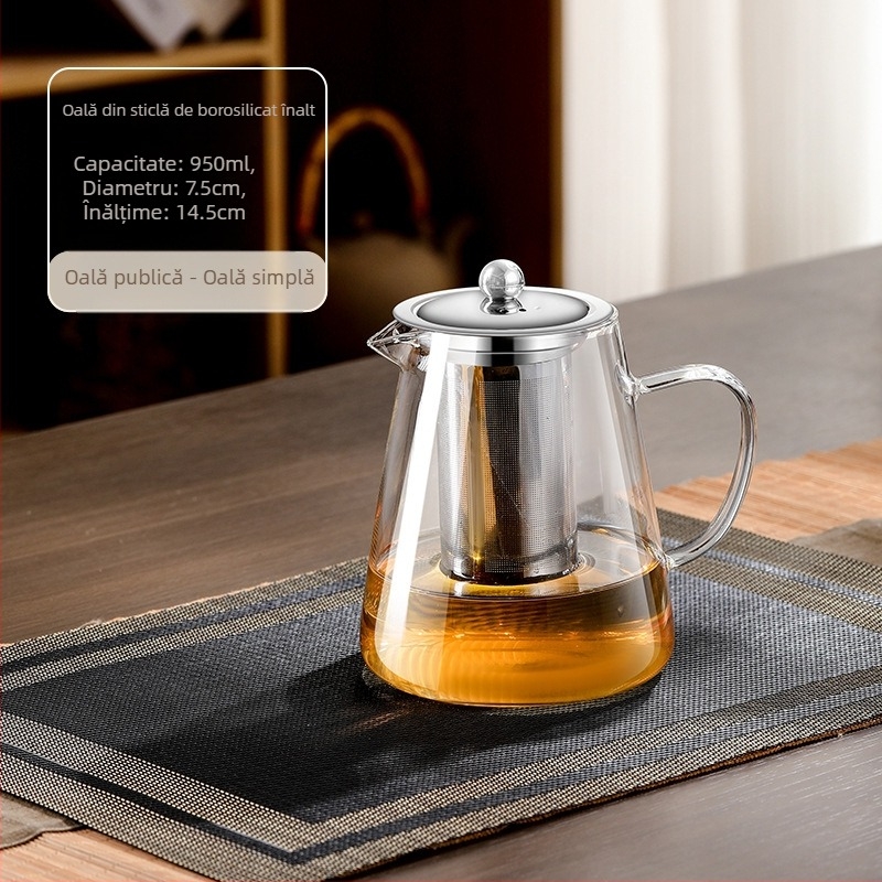 Ceainic din sticlă rezistent la temperaturi înalte, filtru de ceai, ceainic, separare apă, ceainic, set de ceai, potrivit pentru cuptor, ceainic de fierbere cu aragaz electric din ceramică