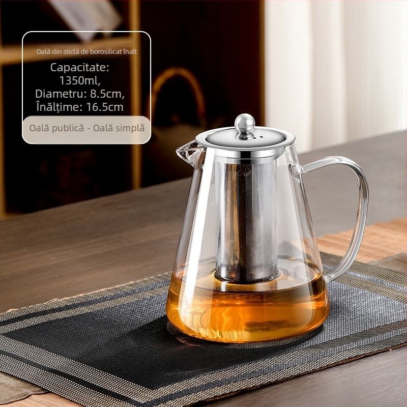 Ceainic din sticlă rezistent la temperaturi înalte, filtru de ceai, ceainic, separare apă, ceainic, set de ceai, potrivit pentru cuptor, ceainic de fierbere cu aragaz electric din ceramică