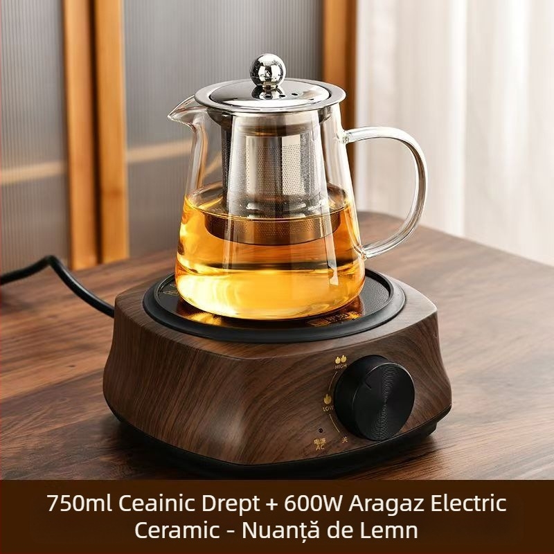 Ceainic din sticlă rezistent la temperaturi înalte, filtru de ceai, ceainic, separare apă, ceainic, set de ceai, potrivit pentru cuptor, ceainic de fierbere cu aragaz electric din ceramică