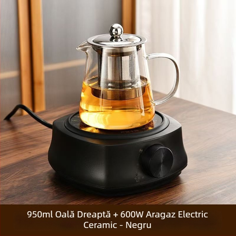 Ceainic din sticlă rezistent la temperaturi înalte, filtru de ceai, ceainic, separare apă, ceainic, set de ceai, potrivit pentru cuptor, ceainic de fierbere cu aragaz electric din ceramică