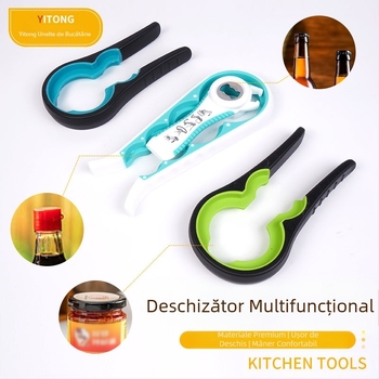 Deschizător de conserve multifuncțional cinci în unu, en-gros transfrontalier, potrivit pentru uz casnic, manual, antiderapant, deschizător de capace, deschizător de sticle, economisitor de forță de muncă