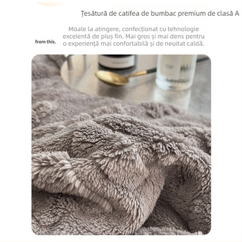 Pătură confortabilă din bumbac catifea, îngroșată, catifea corală, iarna, pătură de somn, birou, aer condiționat, pătură, acoperire, lapte catifea, pătură pentru canapea