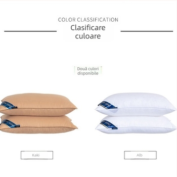 Pernă de hotel Hilton, cu miez de uz casnic, pentru adulți, cu pene de catifea, pernă unică cadou, pernă de protecție a gâtului, pernă laterală pentru dormit transfrontalier