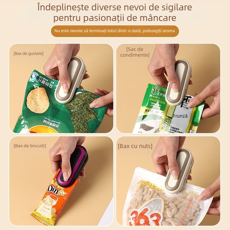 Mini mașină de etanșare transfrontalieră, ambalaje mici, pungi de plastic de uz casnic, conservarea alimentelor, etanșare în vid, mașină de etanșare din plastic, gustare artefact