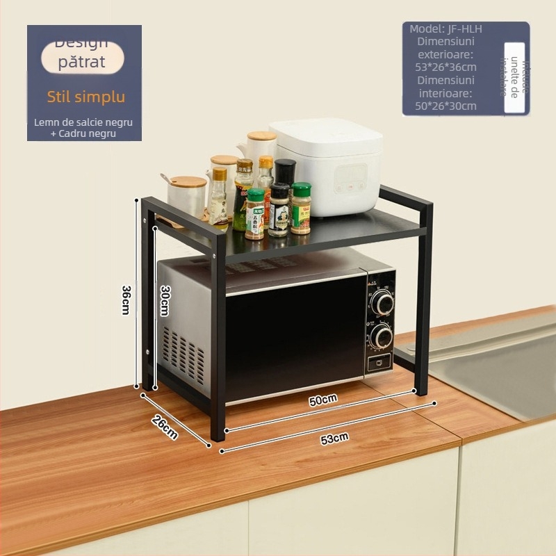 Bucătărie cuptor cu microunde depozitare rack blat multifuncțional depozitare rack multi-strat cuptor cu microunde condimente borcan orez aragaz depozitare rack