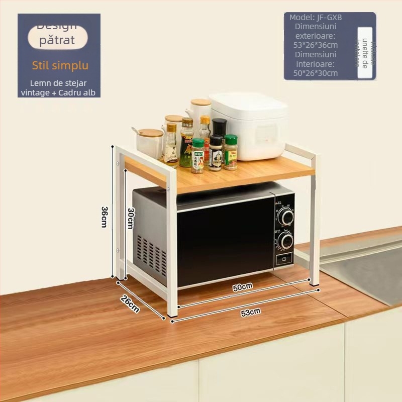 Bucătărie cuptor cu microunde depozitare rack blat multifuncțional depozitare rack multi-strat cuptor cu microunde condimente borcan orez aragaz depozitare rack