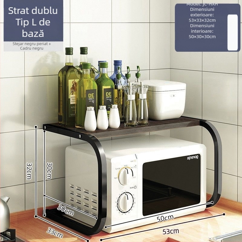 Bucătărie cuptor cu microunde depozitare rack blat multifuncțional depozitare rack multi-strat cuptor cu microunde condimente borcan orez aragaz depozitare rack
