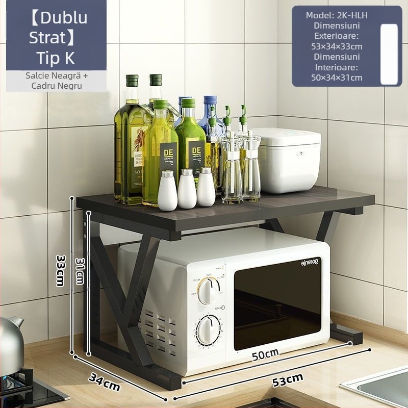 Bucătărie cuptor cu microunde depozitare rack blat multifuncțional depozitare rack multi-strat cuptor cu microunde condimente borcan orez aragaz depozitare rack