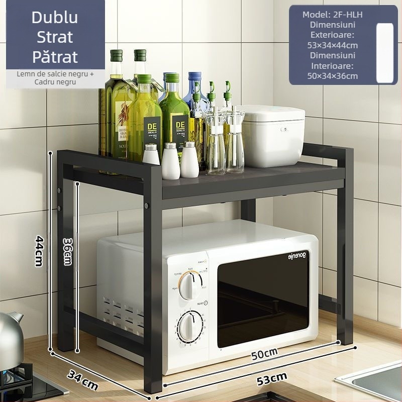 Bucătărie cuptor cu microunde depozitare rack blat multifuncțional depozitare rack multi-strat cuptor cu microunde condimente borcan orez aragaz depozitare rack