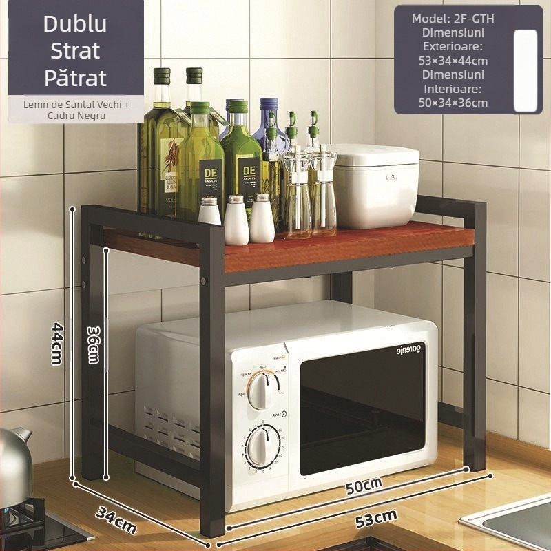 Bucătărie cuptor cu microunde depozitare rack blat multifuncțional depozitare rack multi-strat cuptor cu microunde condimente borcan orez aragaz depozitare rack