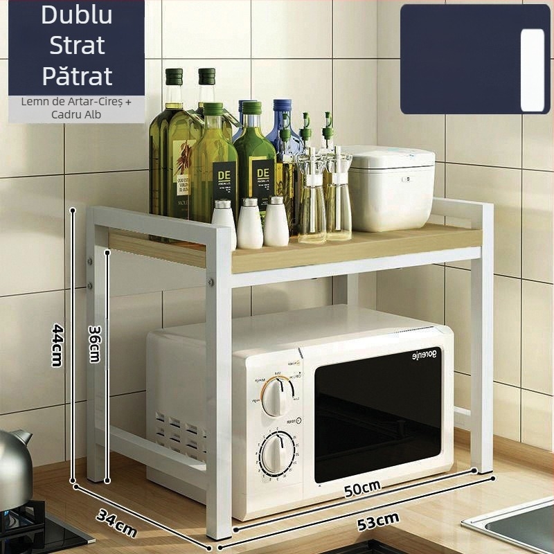 Bucătărie cuptor cu microunde depozitare rack blat multifuncțional depozitare rack multi-strat cuptor cu microunde condimente borcan orez aragaz depozitare rack