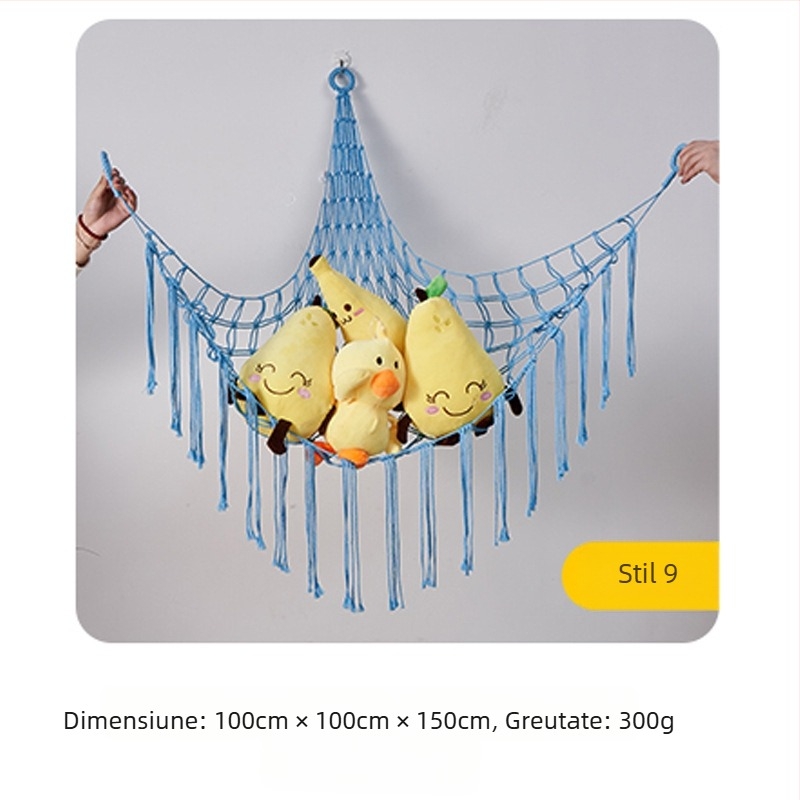 Jucărie hamac triunghi plasă sac transfrontalier fierbinte minerit jucării agățat sac de depozitare jucării de pluș plasă triunghi plasă