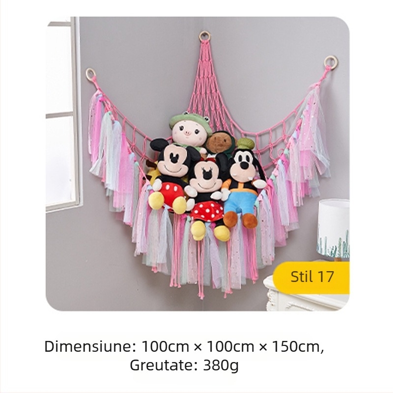 Jucărie hamac triunghi plasă sac transfrontalier fierbinte minerit jucării agățat sac de depozitare jucării de pluș plasă triunghi plasă