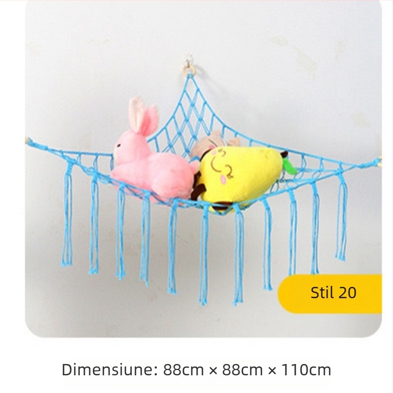 Jucărie hamac triunghi plasă sac transfrontalier fierbinte minerit jucării agățat sac de depozitare jucării de pluș plasă triunghi plasă