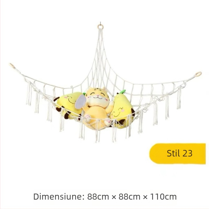 Jucărie hamac triunghi plasă sac transfrontalier fierbinte minerit jucării agățat sac de depozitare jucării de pluș plasă triunghi plasă