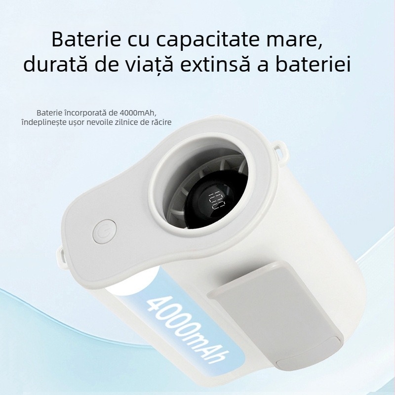 Ventilator de talie de mare viteză nou 2025 pentru lucru în aer liber, ventilator portabil cu încărcare USB, montat la talie, cu durată lungă de viață a bateriei