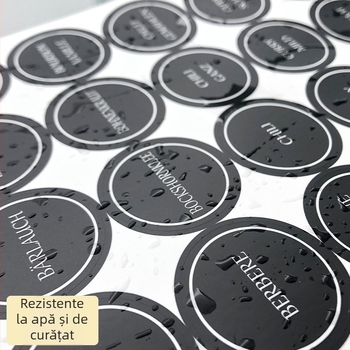 144 autocolante impermeabile cu condimente germane, etichetă de condimente Amazon, etichetă rotundă de bucătărie de 3,5 cm