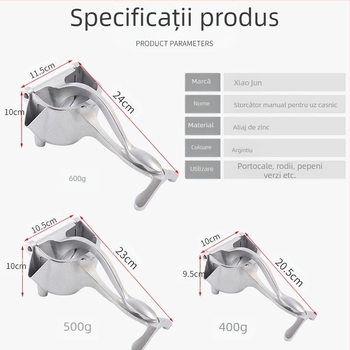 Storcător manual de fructe cu clemă de lămâie, extrudare, storcător manual, en-gros, din aliaj de aluminiu