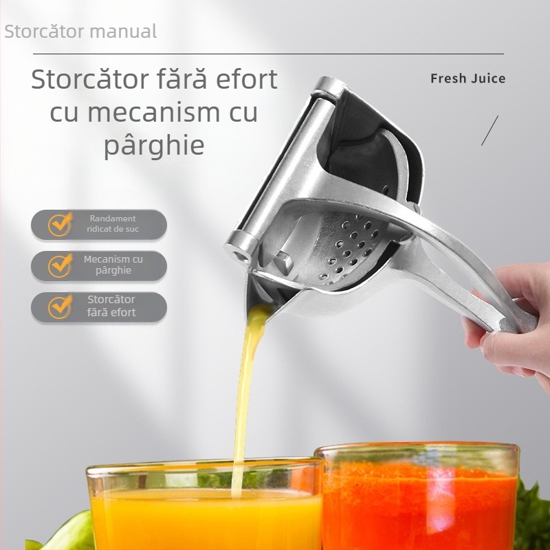 Storcător manual de fructe cu clemă de lămâie, extrudare, storcător manual, en-gros, din aliaj de aluminiu