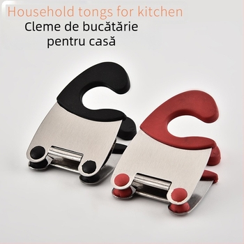 Clemă laterală din oțel inoxidabil pentru oală, clemă pentru lingură de supă, gadgeturi de bucătărie, clemă de cauciuc, producători de ustensile de bucătărie en-gros