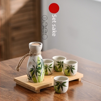 Set de vinuri Izakaya, dozator de băuturi alcoolice, oală de vin din ceramică antică în stil japonez, cupă de vin și set de vinuri pictate manual cu vânt