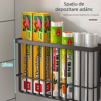 Suport magnetic pentru frigider de bucătărie, pentru păstrarea prospețimii, sac de depozitare pentru țesuturi, fără perforații, pentru condimente laterale, pentru păstrarea prospețimii, suport pentru depozitare în folie