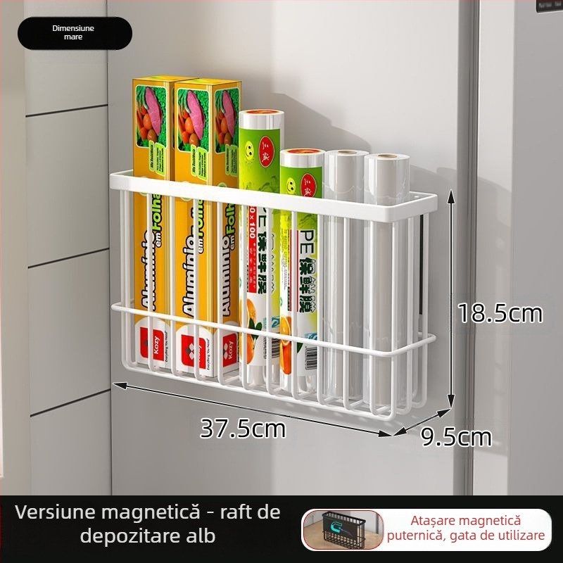 Suport magnetic pentru frigider de bucătărie, pentru păstrarea prospețimii, sac de depozitare pentru țesuturi, fără perforații, pentru condimente laterale, pentru păstrarea prospețimii, suport pentru depozitare în folie