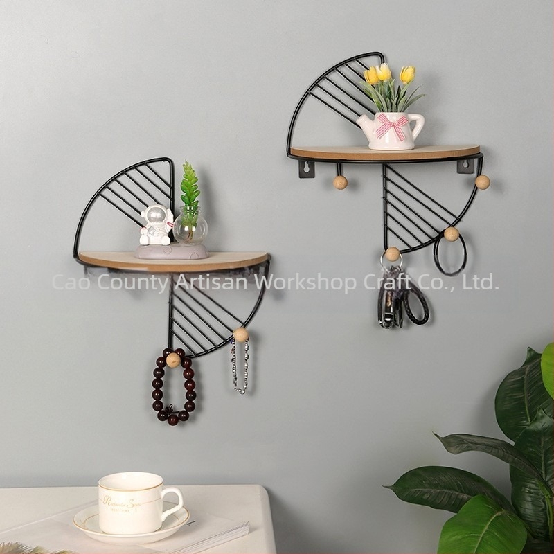 Stil nordic fier forjat în formă de evantai raft de depozitare acasă living dormitor studiu sufragerie perete decorare cârlig