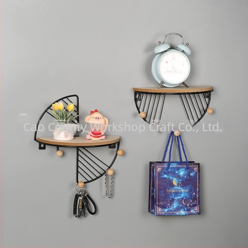 Stil nordic fier forjat în formă de evantai raft de depozitare acasă living dormitor studiu sufragerie perete decorare cârlig