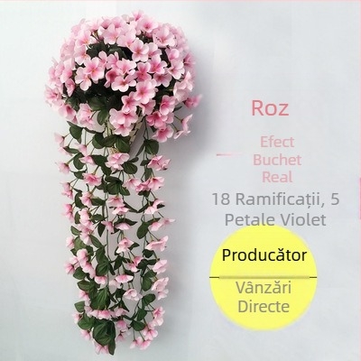 Nuntă violet agățat de perete flori simulate Rattan mobilier de casă flori false decor simulate plantă hortensie agățat de perete flori