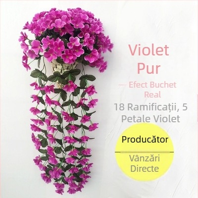 Nuntă violet agățat de perete flori simulate Rattan mobilier de casă flori false decor simulate plantă hortensie agățat de perete flori