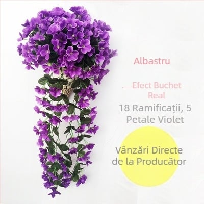 Nuntă violet agățat de perete flori simulate Rattan mobilier de casă flori false decor simulate plantă hortensie agățat de perete flori