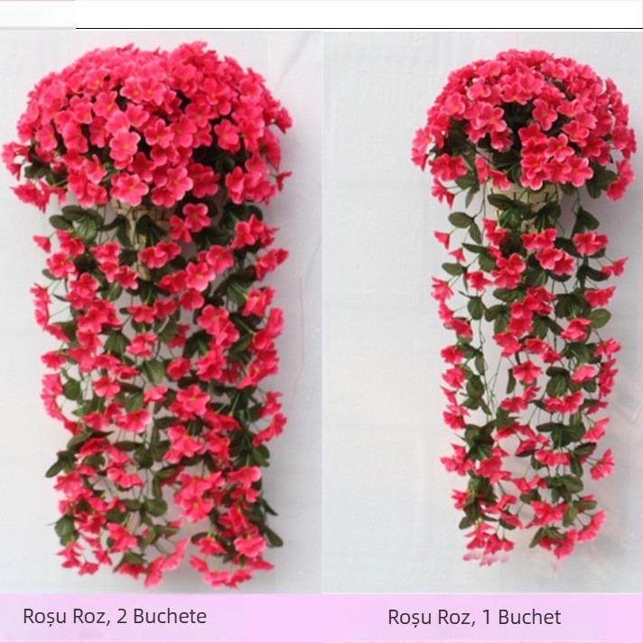 Nuntă violet agățat de perete flori simulate Rattan mobilier de casă flori false decor simulate plantă hortensie agățat de perete flori